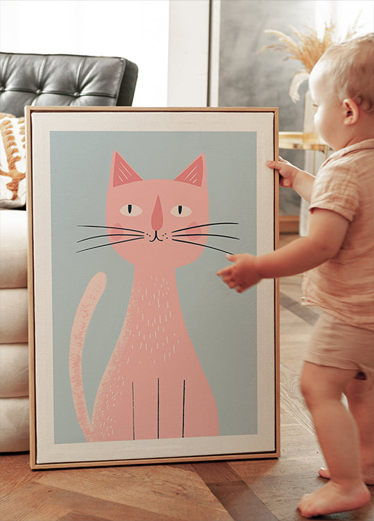 Pink Cat Poster - Posterbox.dk