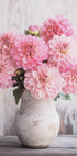 Pink Dahlias in Rustic Vase Poster - Posterbox.dk