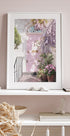 Pink Door with Flowers Poster - Posterbox.dk
