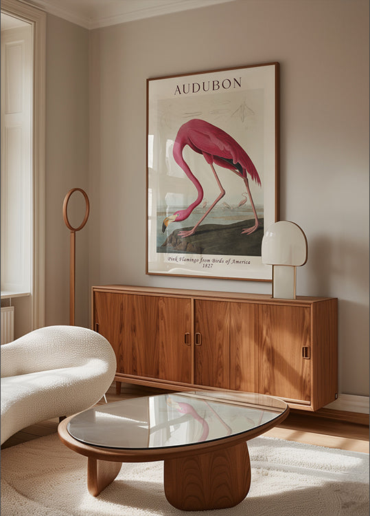 Pink Flamingo Birds of America, Audubon 1827 Poster - Posterbox.dk