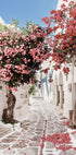 Pink Flower Trees in a Picturesque Alley Poster - Posterbox.dk