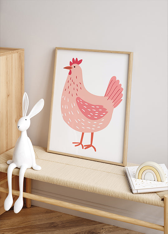 Pink Hen Poster - Posterbox.dk