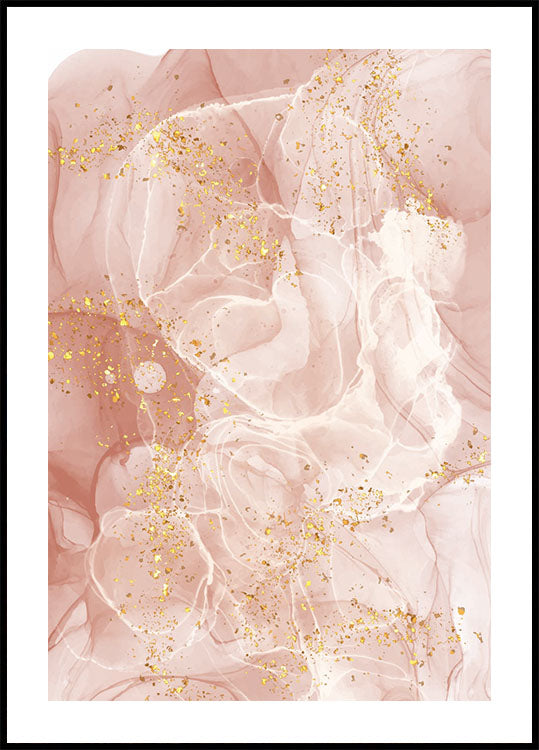 Pink Marble with Gold Poster - Posterbox.dk