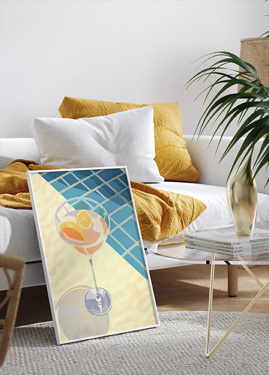 Poolside Citrus Cocktail, summer drink Poster - Posterbox.dk