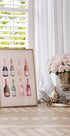 Pop the Bubbly, Watercolor Champagne Bottles Poster - Posterbox.dk