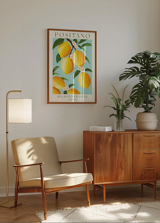 Positano Lemons, Amalfi Coast Citrus Poster - Posterbox.dk