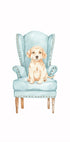 Puppy in Blue Armchair Poster - Posterbox.dk