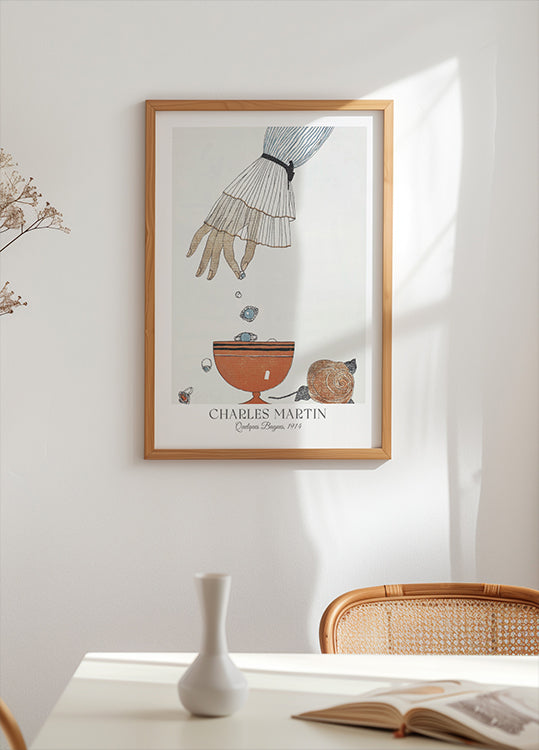Quelques Bagues, Jewelry Illustration Charles Martin Poster - Posterbox.dk