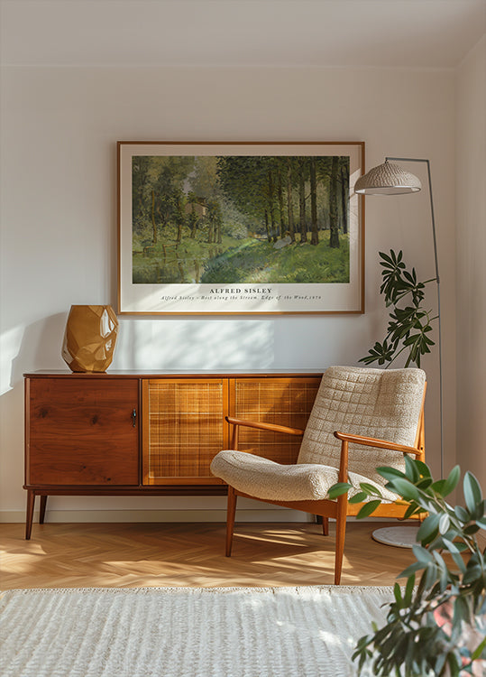 Rest Along The Stream Impressionist Forest, Alfred Sisley 1878 Poster - Posterbox.dk