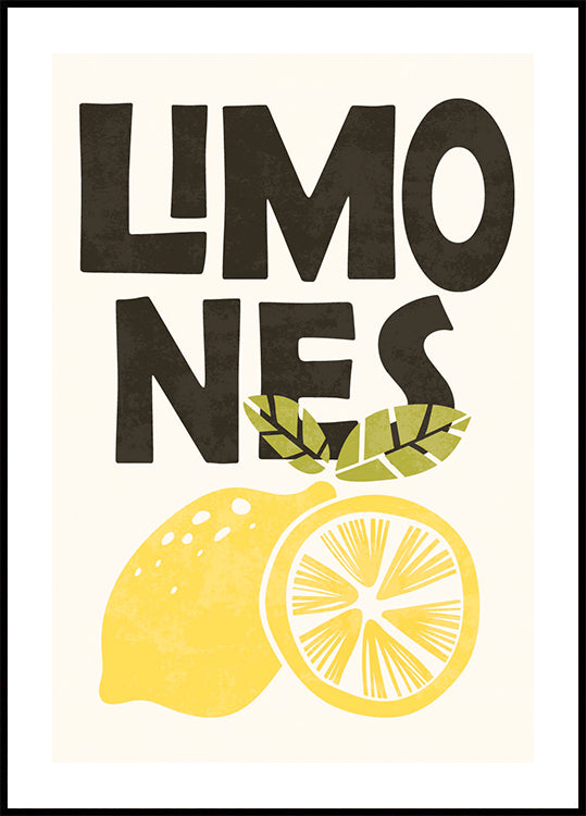 Retro Lemons Illustration Poster - Posterbox.dk