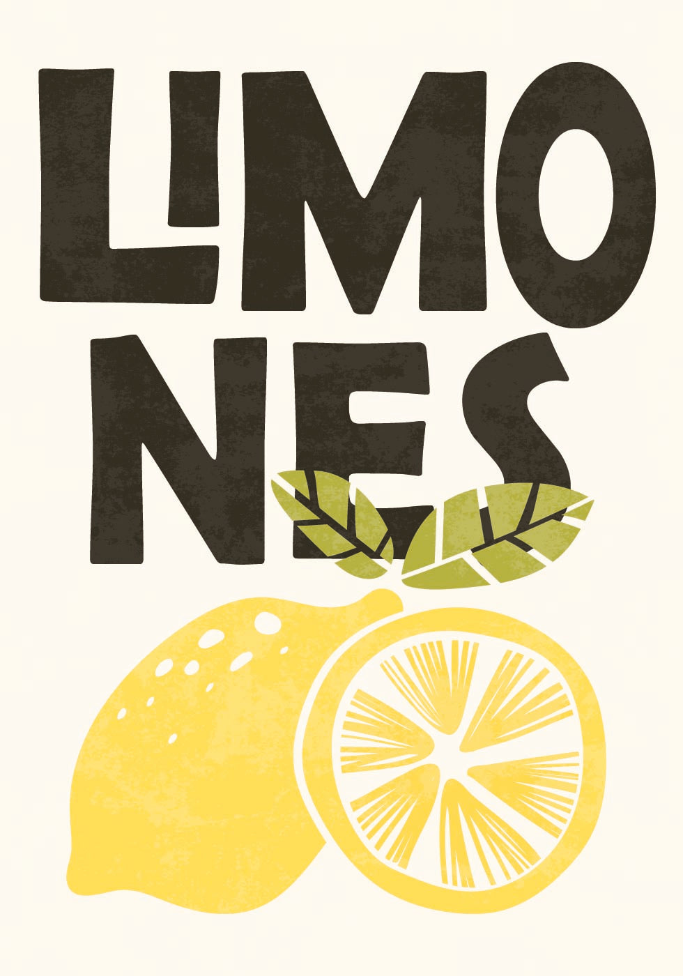 Retro Lemons Illustration Poster - Posterbox.dk