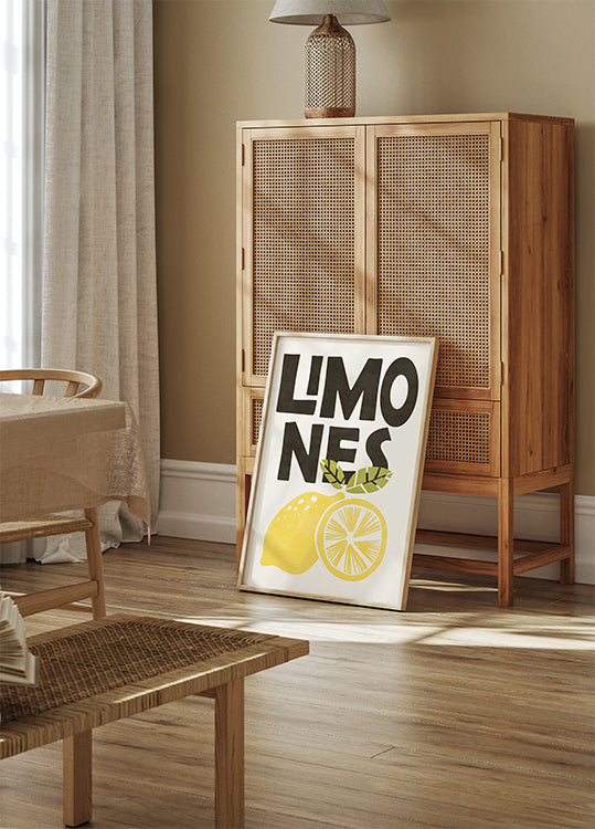 Retro Lemons Illustration Poster - Posterbox.dk