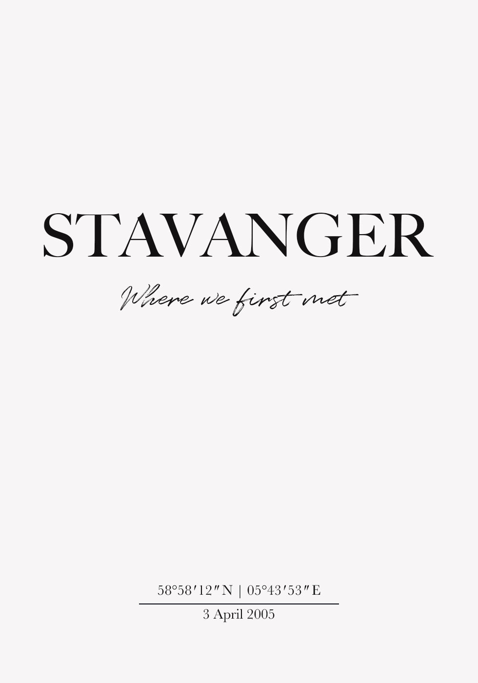 Romantic Coordinates, Where We First Met, Custom Location Poster - Posterbox.dk