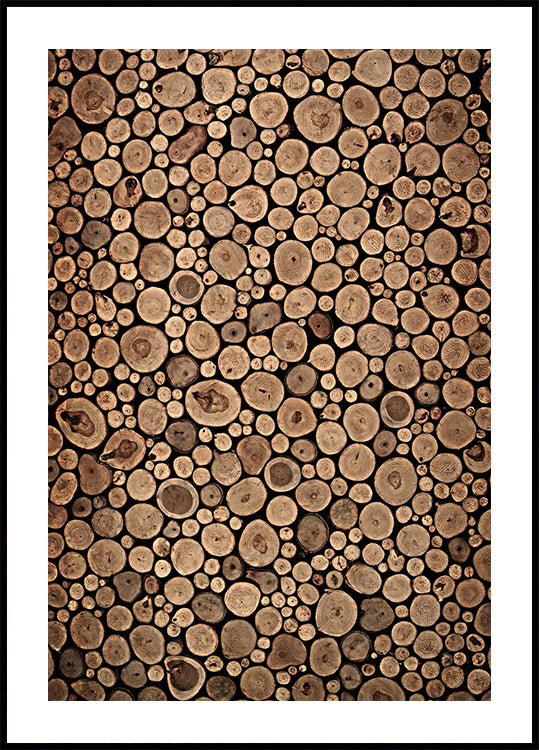 Rustic Wood Log Pattern Poster - Posterbox.dk