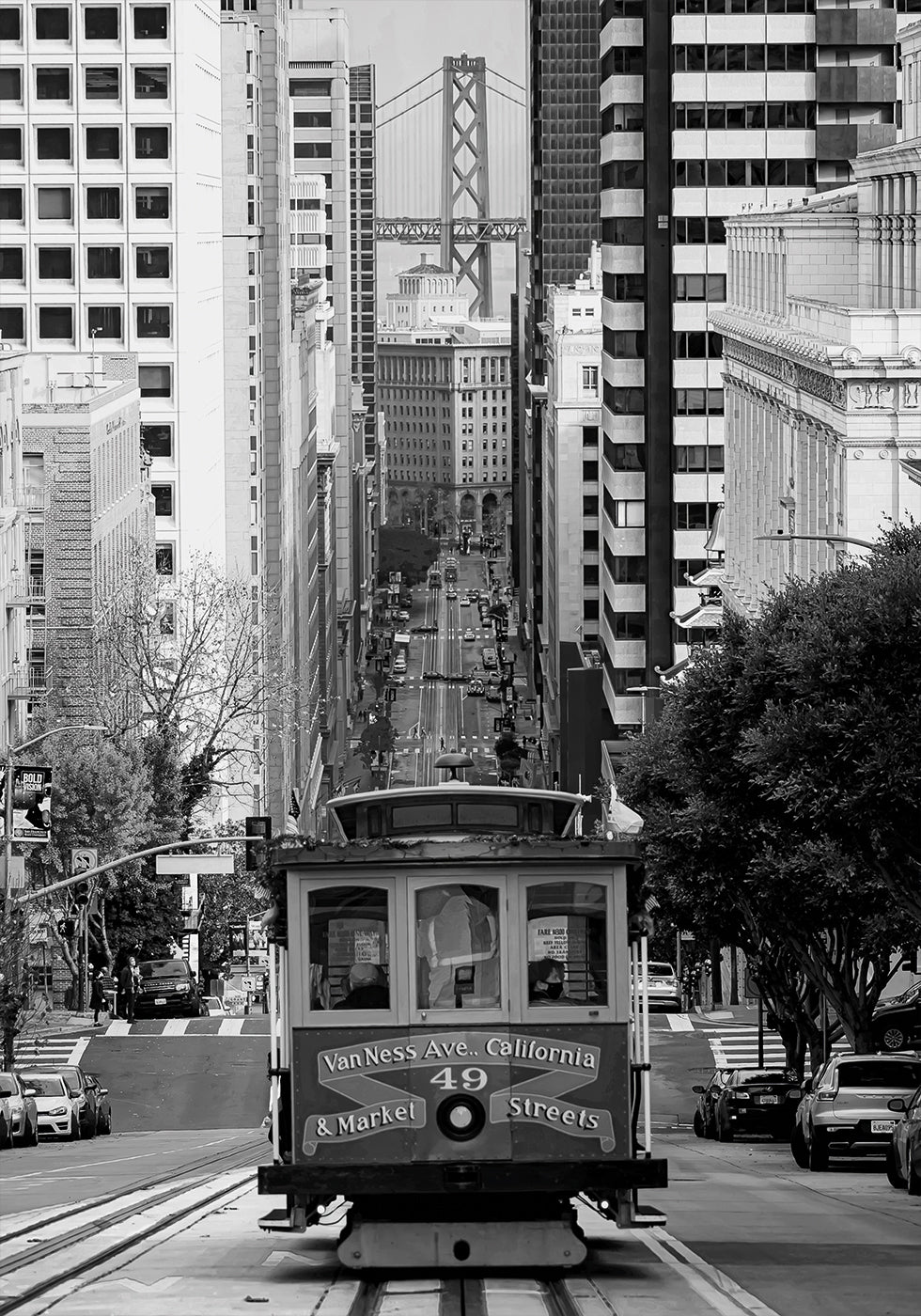 San Francisco Cable Car and Skyline Poster - Posterbox.dk