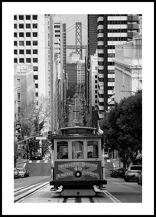 San Francisco Cable Car and Skyline Poster - Posterbox.dk