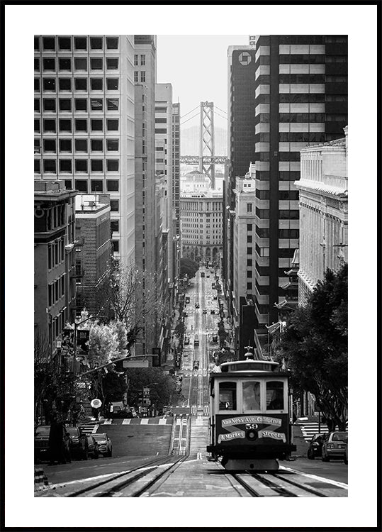 San Francisco Streetcar and Skyline Poster - Posterbox.dk