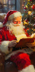 Santa Claus Reading a Book Poster - Posterbox.dk