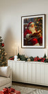 Santa Claus Reading a Book Poster - Posterbox.dk