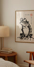 Shy Frog, Japanese Ink Brush Artwork Poster - Posterbox.dk