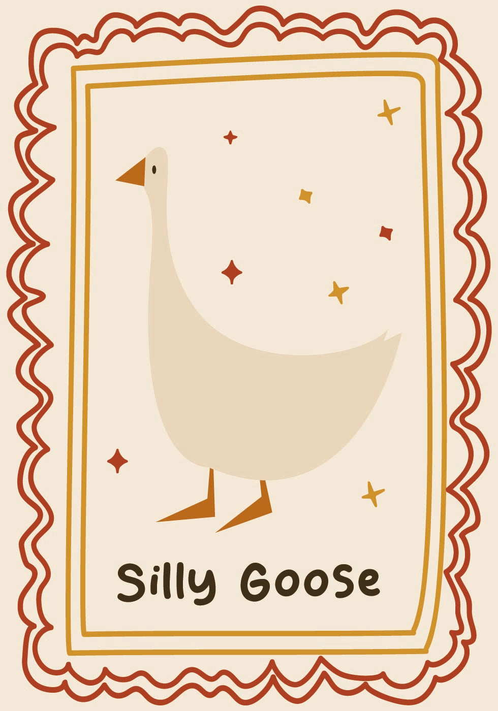 Silly Goose Illustration Poster - Posterbox.dk