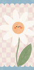 Smiley Flower On Pastel Checkered Background Poster - Posterbox.dk