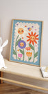 Smiley Flowers, whimsical Floral Poster - Posterbox.dk