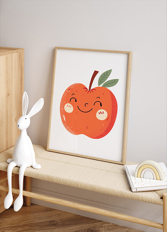 Smiling Apple Poster - Posterbox.dk