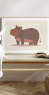 Smiling Brown Hippo In Mud Poster - Posterbox.dk