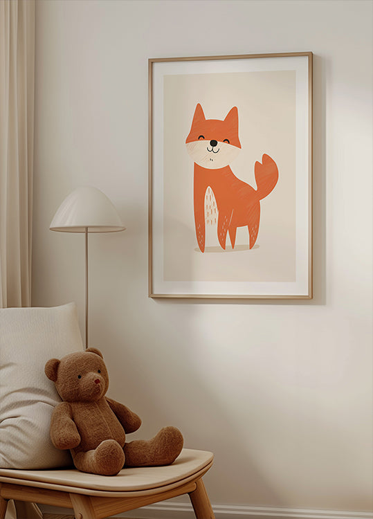 Smiling Fox Poster - Posterbox.dk