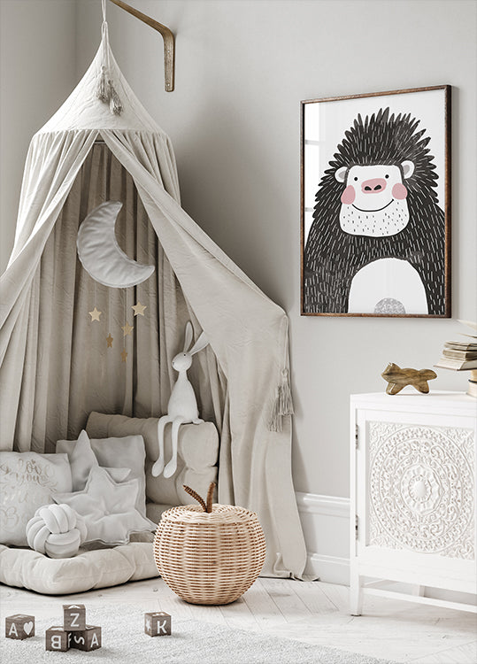 Smiling Gorilla Illustration Poster - Posterbox.dk