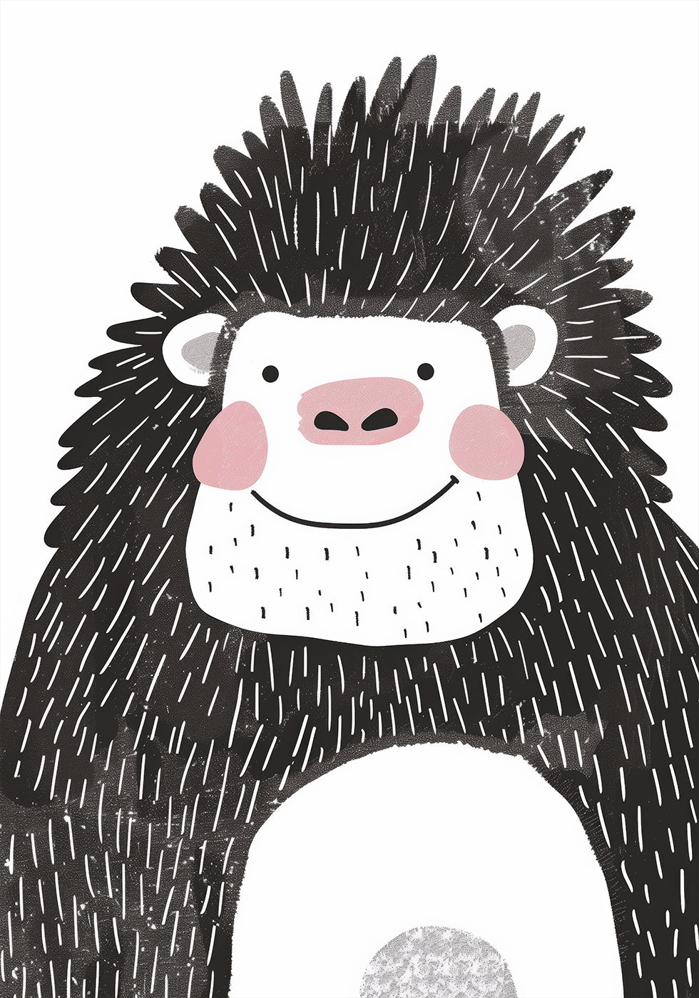 Smiling Gorilla Illustration Poster - Posterbox.dk