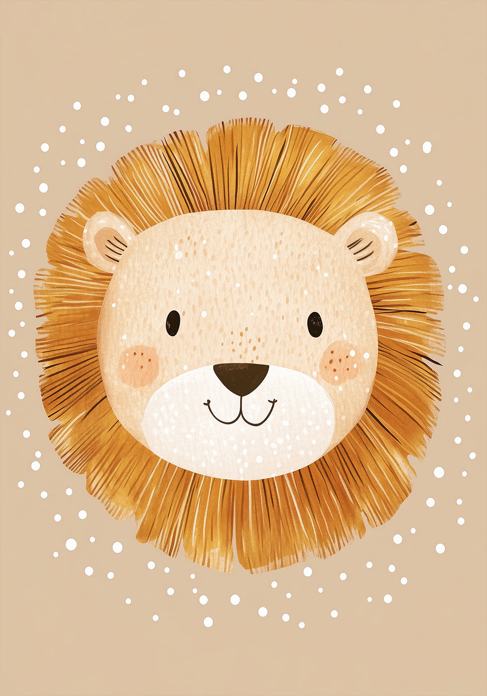 Smiling Lion Poster - Posterbox.dk