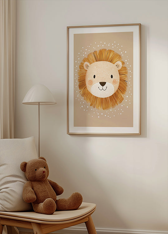Smiling Lion Poster - Posterbox.dk