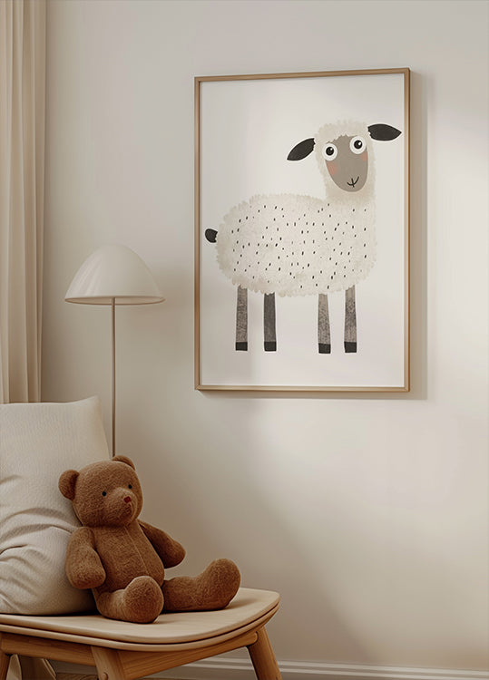 Smiling Sheep Poster - Posterbox.dk