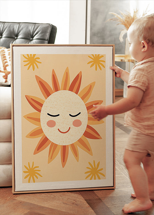 Smiling Sun Illustration Poster - Posterbox.dk
