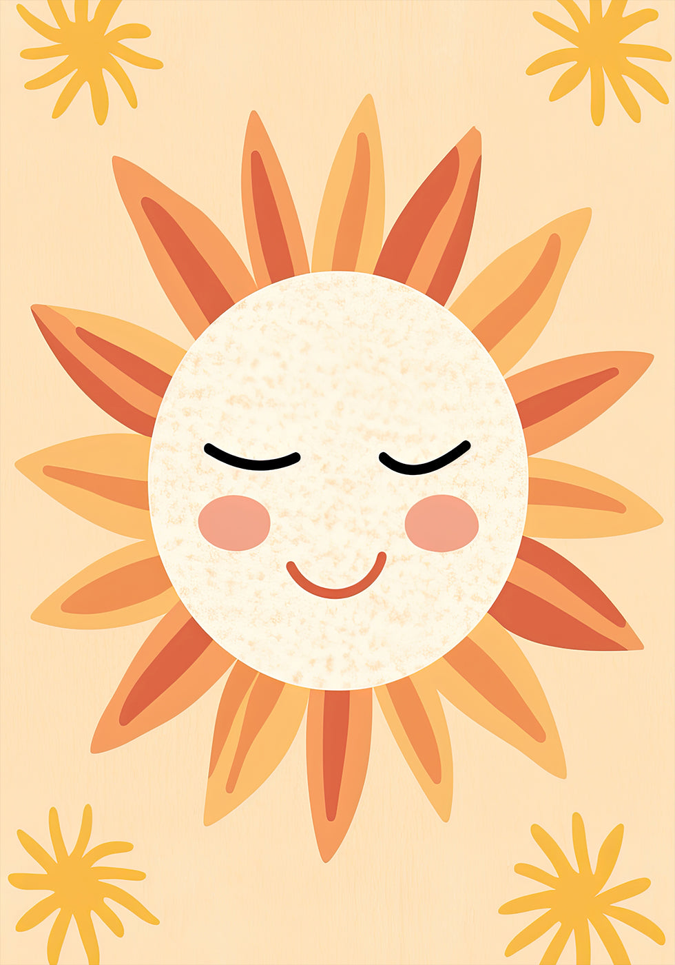 Smiling Sun Illustration Poster - Posterbox.dk