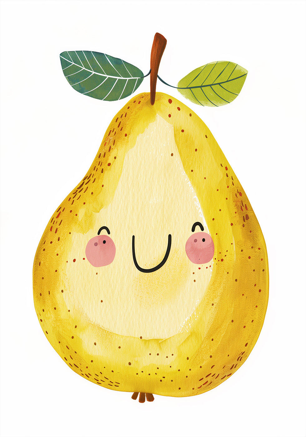 Smiling Yellow Pear Poster - Posterbox.dk