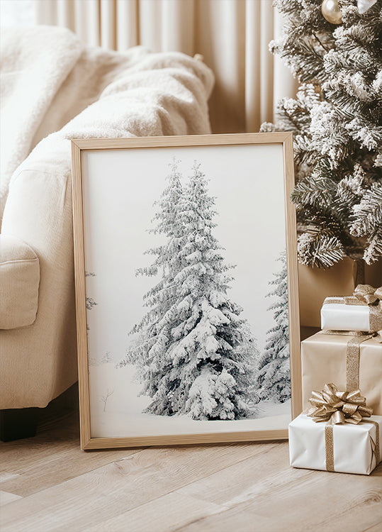 Snow-Covered Pine Trees Poster - Posterbox.dk