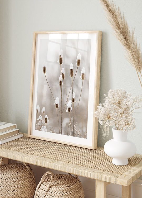 Snowy Dried Flowers Poster - Posterbox.dk