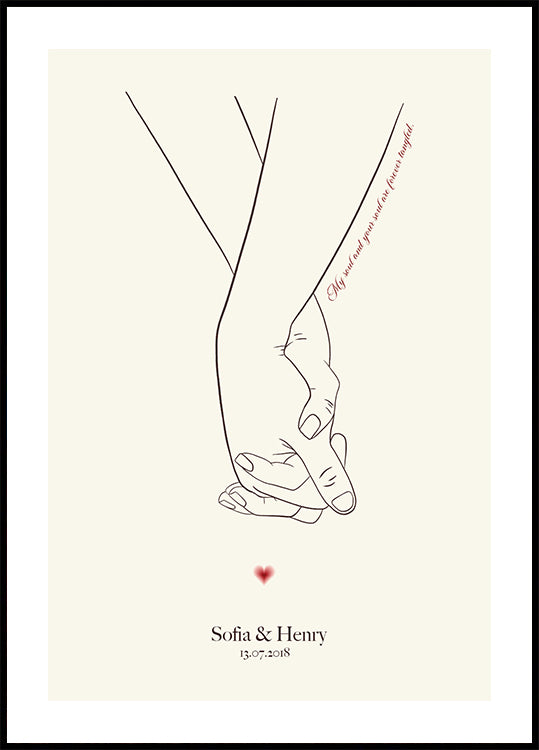 Souls Entwined in Time, Holding Hands Personalized Poster - Posterbox.dk
