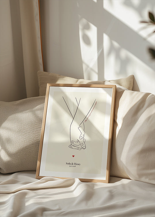 Souls Entwined in Time, Holding Hands Personalized Poster - Posterbox.dk