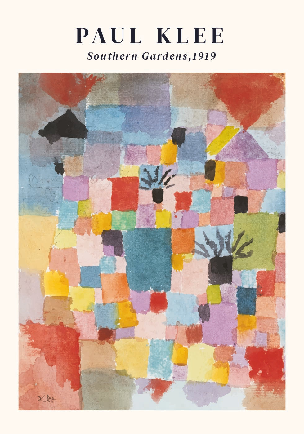 Southern Gardens, colorful abstract mosaic Poster - Posterbox.dk