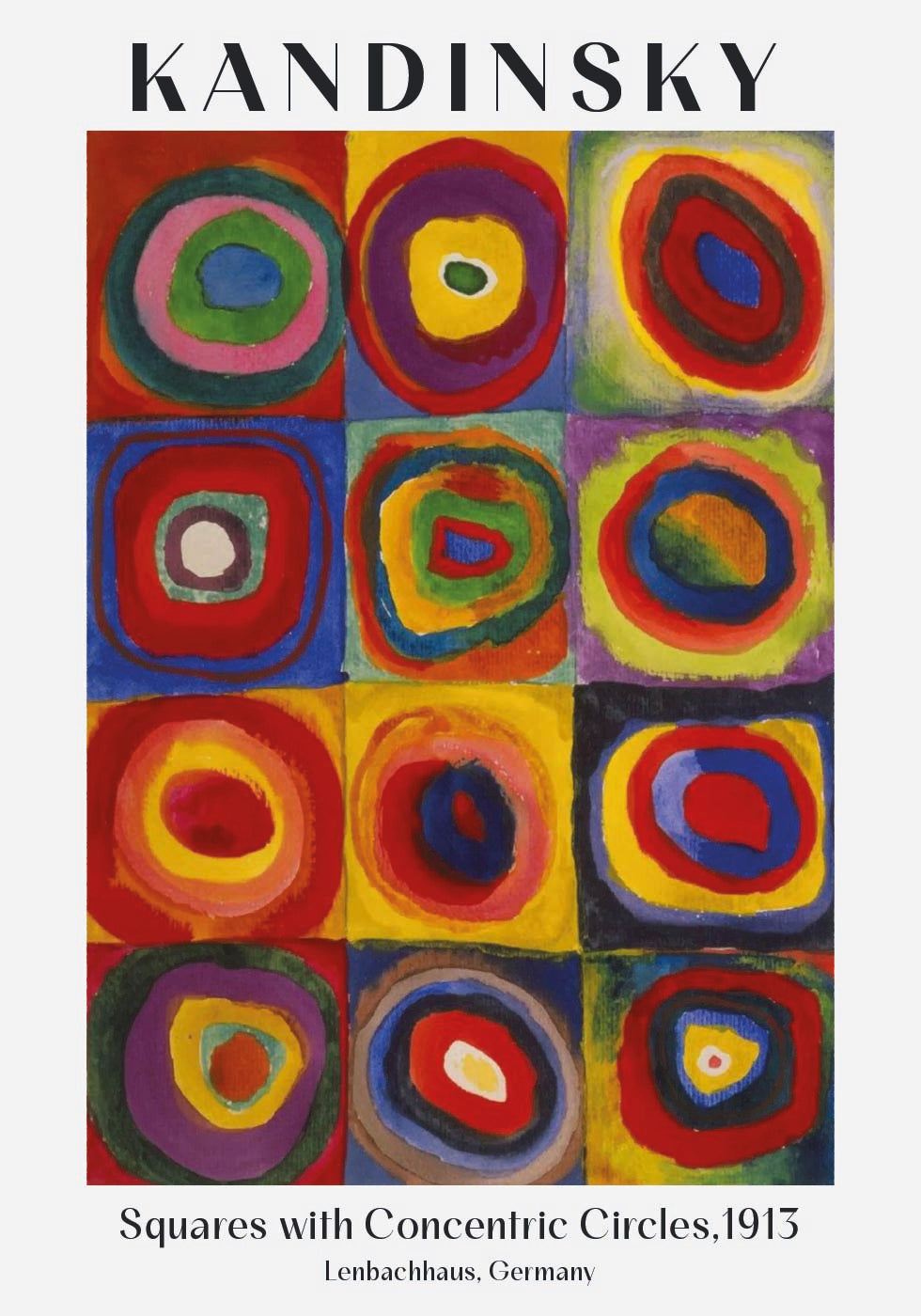 Squares with Concentric Circles, 1913, Wassily Kandinsky Poster - Posterbox.dk