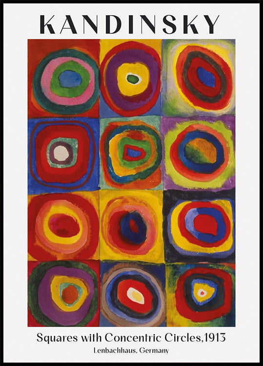 Squares with Concentric Circles, 1913, Wassily Kandinsky Poster - Posterbox.dk