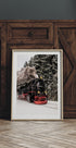 Steam Train in Snowy Forest Poster - Posterbox.dk