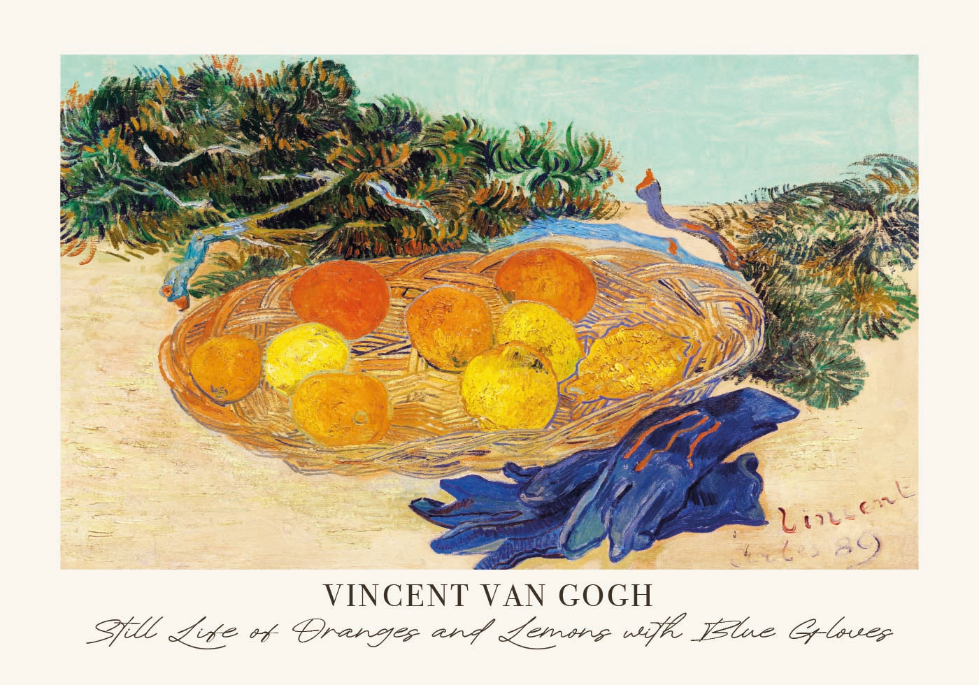 Still Life of Oranges and Lemons with Blue Gloves by Vincent van Gogh Poster - Posterbox.dk