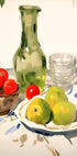 Still Life with Pears and Tomatoes, Sunny Kitchen Table Poster - Posterbox.dk