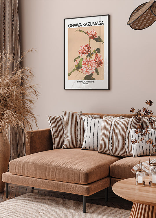 Striped Camellias Print, Ogawa Kazumasa Poster - Posterbox.dk