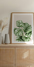 Striped Green Leaves Botanical Poster - Posterbox.dk
